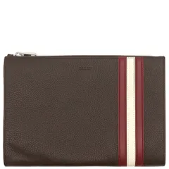 バリー BALLY クラッチバッグ セカンドバッグ カーフ COFFEE シルバー金具 茶 ストライプ  CURTZ.TSP 【保存袋】【中古】のサムネイル