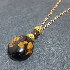 481.黒珊瑚(ブラックコーラル)とプロンザイトのネックレス