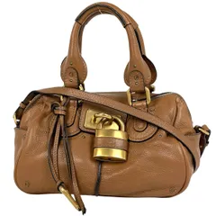 お値下げ❗️クロエ Chloé キャメル色 バッグ ロック付き　パディントン クロエ Chloe パディントン レザーバッグ キャメル タン 鍵