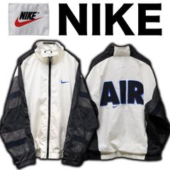 90's NIKE ナイロンジャケット “AIR” バックロゴ 切り替えデザイン ブルゾン Mサイズ メッシュレイヤード ナイキ トラックジャケット ジャンパー