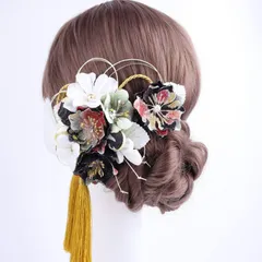 [イナリ商事] レディス 髪飾り ドライフラワー 成人式 卒業式 結婚式 七五三 袴 振袖 和装 浴衣 手作り 髪飾 専用ケース付き