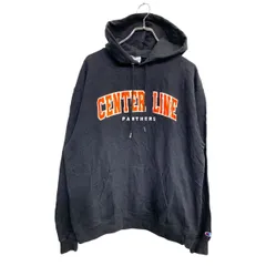 Champion プリント スウェット パーカー Lサイズ チャンピオン ブラック 古着卸 アメリカ仕入 t2411-3030