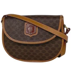 セリーヌ CELINE マカダム柄 ショルダーバッグ 斜め掛け ショルダーバッグ コーティングキャンバス ブラウン レディース 【中古】