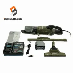 ☆未使用品☆makita マキタ 40Vmax 充電式クリーナー CL003GRDO オリーブ バッテリ1個(40Vmax2.5Ah) 充電器付 サイクロン一体型 111209のサムネイル