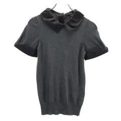 マークバイマークジェイコブス シルクブレンド 半袖 ニットカットソー S グレー系 MARC BY MARC JACOBS バックボタン レディース 【中古】  【230519】