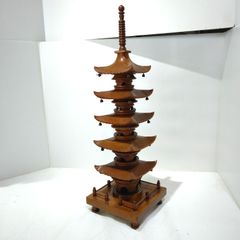 木製 五重塔 オブジェ 和風インテリア 飾り 高さ50cm 寺院 伝統工芸 A397