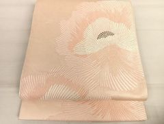 A 夏物 花模様 銀糸 太鼓 正絹 薄物 絽 紗 松葉仕立て名古屋帯 58