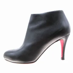 Christian Louboutin クリスチャンルブタン レザー サイドジップ ブーティ ショートブーツ シューズ ブラック レディース 【中古】