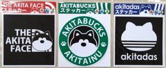 ステッカー3枚セット🌟秋田限定🌟AKITABUCKS🌟THE AKITA FACE🌟AKITADAS