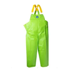 【3L】尾崎産業　マリンレリー胸付ズボン　ライムグリーン　漁師用カッパ 釣り 水産合羽 雨合羽　マリンズボン サロペット