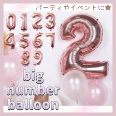【送料無料】2個 BIG 数字 バルーン 風船 誕生日 記念日 デコレーション