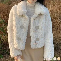 ショートファーコート レディース もこもこ トグルボタンジャケット 冬 厚手 羽織り ショート丈 防寒 ふわふわ コート ジャケット アウター フェイクファー 暖かい 通学 通勤 韓国風 暖かい ファッション カジュアル 厚手【3B25】
