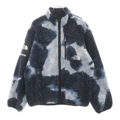 SUPREME (シュプリーム) 21AW×THE NORTH FACE Bleached Denim Print Fleece Jacket ザノースフェイス ブリーチド デニム プリントフリースジャケット ブルー NA52100I