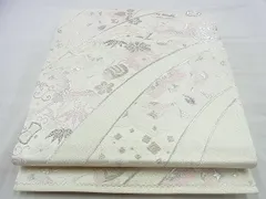 笹の葉模様 銀糸 白色 六通 正絹 薄物 夏用 絽 紗 フォーマルな