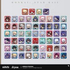 崩壊：スターレイル・公式　スクエア 缶バッジ（パム展覧会）フォフォ　シッポ　アルジェンティ　ルアン・メェイ　Dr.レイシオ　ブラックスワン　花火　ミーシャ　黄泉　アベンチュリン