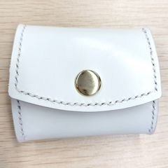 本革　コインケース　ボックス メモリーケース　ピルケース　国内　ハンドメイド　レザー　	白、中ピンク	/工房エールヨコハマ