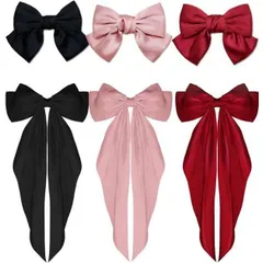 新品 6個 リボン ヘアクリップ BetterJonny サムコス 蝶結び 髪飾り ヘアアクセサリー 大きめ 蝶結びヘアークリップ 髪留め バレッタ おしゃれ エレガント ヘアピン ウェディング ヘッド 結婚式…