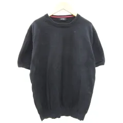 バーニーズニューヨーク BARNEYS NEW YORK ニット カットソー 半袖 クルーネック ブラック 黒 /YM28のサムネイル