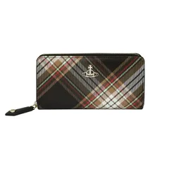 【新品】Vivienne Westwood ヴィヴィアンウエストウッド DERBY 51050023U-S001K- ラウンドファスナー長財布 BIOGREEN SAFFIANO PRINTED D101 TARTAN BROWN/BLACK 送料無料 プレゼ