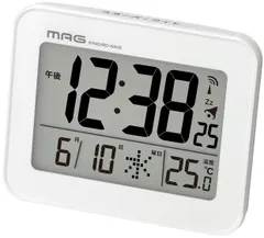 【在庫セール】目覚まし時計 電波 デジタル MAG(マグ) ファルマン バックライト スヌーズ機能付き ホワイト T-776WH-Z