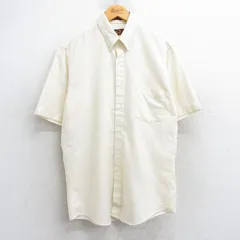 M/古着 半袖 シャツ メンズ 90s オックスフォード ロング丈 ボタンダウン 薄黄色 イエロー 25jun19 中古 トップス