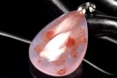 【１点物】シルバー925◇希少 シナバーインカルセドニー　38x27mm　ドロップ ペンダントトップ パワーストーン 天然石 _PC5022
