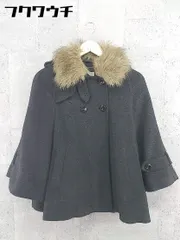 ■ ◎ LetterBACKNUMBER レター バックナンバー フェイクファー付  コート サイズM ブラック系 ホワイト レディース  【中古】 【1002802324949】のサムネイル