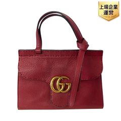 GUCCI グッチ GGマーモント 442622 ハンド バッグ レザー レッド ストラップなし レディース 中古 T10095296