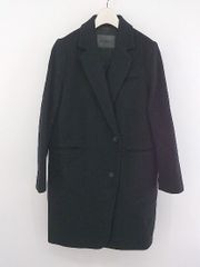 美品 タキシードカラー チェスターコート ロング丈 金釦 花柄 グリーン ...