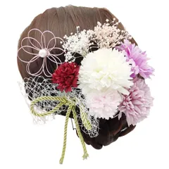 ヘッドドレス ウエディング 袴 結婚式 振袖 ブライダル 着物 ヘッドアクセサリー 浴衣 花 和装 花嫁 花飾り 和風 髪飾り 卒業式 造花 成人式 ドライフラワー 七五三