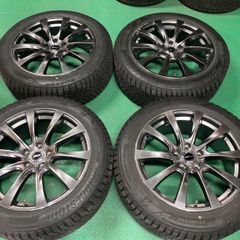 中古スタッドレス MID レフィナーダ 19インチ 8j +45 PCD114.3 ブリヂストン DM-V3 225/55R19 2021年 ハリアー