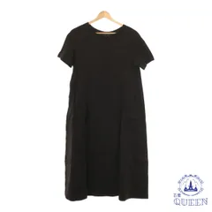 ☆美品☆ GU ジーユー ワンピース クルーネック フレア 半袖 レディース ブラック M 901-5536 送料無料 古着