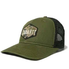 カーハート キャップ Carhartt Canvas Mesh Back Camo Patch Cap キャンバス メッシュバック カモ パッチ キャップ キャンバス キャップ カモフラ キャンプ 男女兼用 キャップ Basil Green AH5365-M