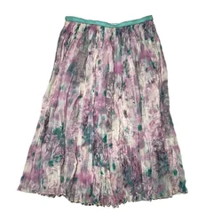 TSUMORI CHISATO(ツモリチサト) シフォンフラワープリントシルクプリーツスカート TC31-FG123 2(Mサイズ程度) パープル シルク100%のサムネイル