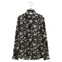 SAINT LAURENT PARIS (サンローランパリ) 20SS フラワー総柄シルク長袖シャツ ブラック 646850 Y2E34のサムネイル