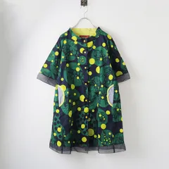 美品 アルベロベロ オレボレブラ ALBEROBELLO OLLEBOREBLA ぶたさん ドットプリント シャツワンピース /グリーン【2400014262506】