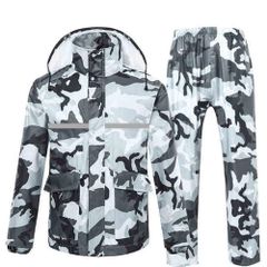 新品 [MaxWant] レインウェア レインスーツ レインコート アウトドア 上下セット 通気メッシュ 着脱式合羽 透湿 防水 撥水 バイク 自転車 通学 通勤 男女兼用 収納袋付き
