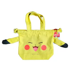 韓国 ダイソー 限定 販売 ポケモン ピカチュウ 巾着袋 キャンバス生地　お弁当袋