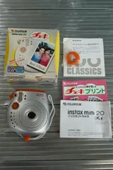 【ジャンク／外観美品】FUJIFILM チェキ instax mini 20 オレンジ シルバー 箱・付属品完備