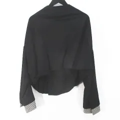 ヨウジヤマモト YOHJI YAMAMOTO 長袖 ドルマンスリーブ ジャケット 1 黒系 ブラック バックボタン 毛 ウール 裏地 日本製のサムネイル