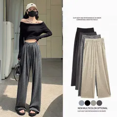 ワイドパンツ ワイドレッグパンツ レディース ガウチョ シンプル ゆったり 大きいサイズ リラックス 韓国ファッションhaojia05