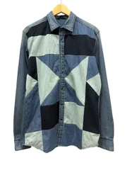 DIESEL (ディーゼル) デニムシャツ 幾何学模様 Lサイズ インディゴ メンズ/006