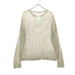 未使用 UNIQLO ユニクロ 長袖 クールネックメッシュ セーター XL ベージュ レディース 古着