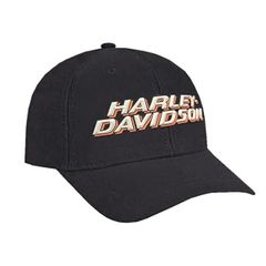 Harley-Davidson ハーレーダビッドソン 3Dラバーロゴ ベースボールキャップ ブラック