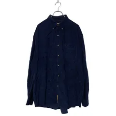 GEAR 長袖 無地 コーデュロイシャツ XL ネイビー ギア ボタンダウン シンプル 古着卸 アメリカ仕入 a602-5009
