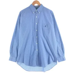 古着 ラルフローレン Ralph Lauren BLAKE 長袖 ボタンダウンチェックシャツ メンズL相当/eaa515391