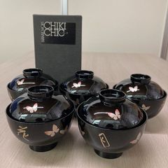 新品未使用】HANAE MORI 漆器蓋付 汁椀5客セット chikichic - メルカリ