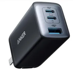 Anker PowerPort III 3-Port 65W Pod 3ポート充電器 GaN II USB-C USB-A 折りたたみ式プラグ 100-240V対応 世界対応 海外旅行用