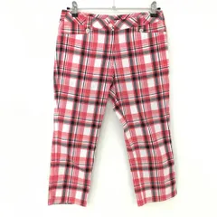 【美品】キャロウェイ 半端丈パンツ レッド×白×黒 チェック コットン混 レディース M ゴルフウェア Callawayのサムネイル