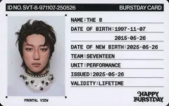 【中古】コレクションカード(男性)/ SEVENTEEN/ディエイト(THE 8)/CD「HAPPY BURSTDAY」(NEW BURSTDAY Ver.)封入IDカード